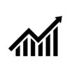 Growing graph charts business and trading icon